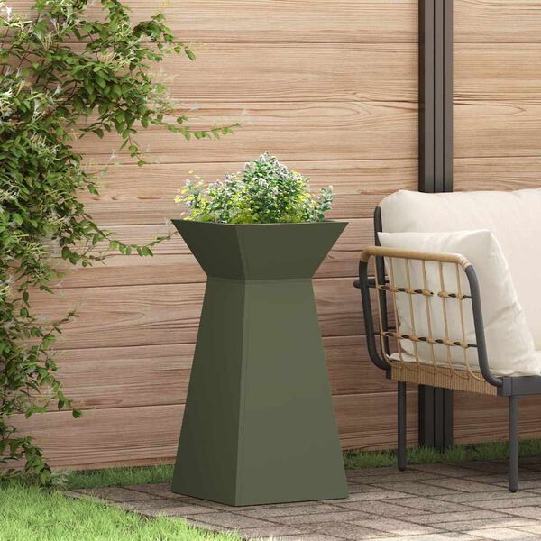 vidaXL Jardini&egrave;re &agrave; pilier Olive 35 x 35 x 73 cm
