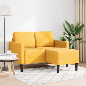 vidaXL Canap&eacute; 2 places avec m&eacute;ridienne en L jaune clair 125 cm Lin