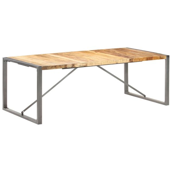 vidaXL Table &agrave; manger 220x100x75 cm Bois de manguier massif brut