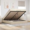 VidaXL Cadre de lit ottoman avec matelas cr&egrave;me 160x200 cm tissu