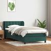 vidaXL Sommier &agrave; lattes de lit et matelas vert fonc&eacute; 80x210 cm velours