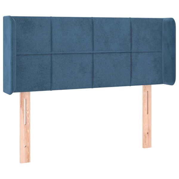 vidaXL T&ecirc;te de lit &agrave; LED Bleu fonc&eacute; 83x16x78/88 cm Velours