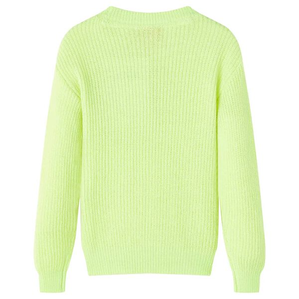 Pull-over tricot&eacute; pour enfants jaune fluo 104