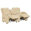 vidaXL Fauteuil de massage inclinable et porte-gobelets 2 places crème