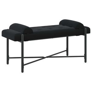 vidaXL Banc capitonn&eacute; &agrave; boutons avec coussins Noir 110 x 40 x 46 cm