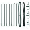 vidaXL Poteau de cl&ocirc;ture avec base en b&eacute;ton 7 pc Vert