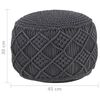 vidaXL Pouf fait à la main en macramé Anthracite 45x30 cm Coton