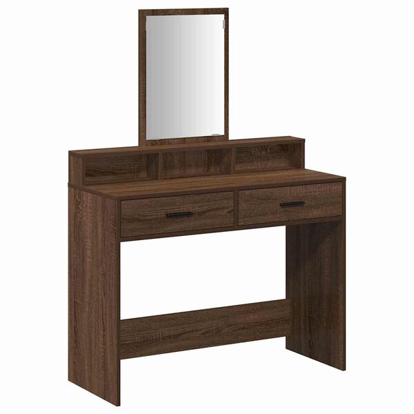 vidaXL Table de Toilette avec tiroir Ch&ecirc;ne brun 100 x 41 x 140 cm