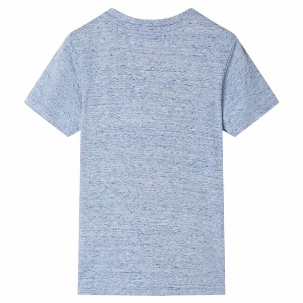 T-shirt pour enfants avec manches courtes m&eacute;lange bleu 128
