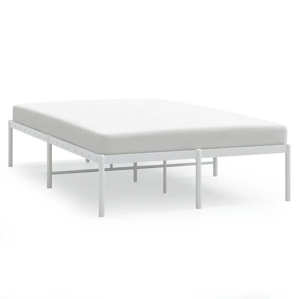vidaXL Cadre de lit m&eacute;tal sans matelas blanc 120x200 cm