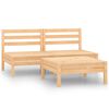 vidaXL Salon de jardin 3 pcs bois massif de pin