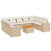 vidaXL Salon de jardin avec coussins 10 pcs beige r&eacute;sine tress&eacute;e
