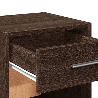 vidaXL Tables de chevet 2pcs chêne marron 35x34x65cm bois d'ingénierie