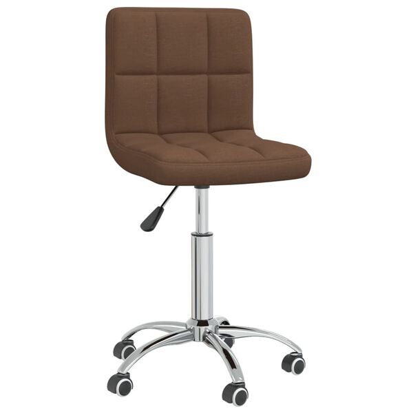 vidaXL Chaise pivotante de bureau Marron Tissu