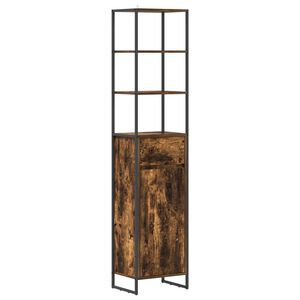 vidaXL Cabinet de salle de bain avec porte Ch&ecirc;ne Fum&eacute; 40 x 30 x 180 cm