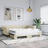 vidaXL Lit de jour avec gigogne sans matelas cr&egrave;me 90x200 cm
