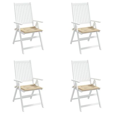 vidaXL Coussins de chaise jardin lot de 4 beige 40x40x3cm tissu oxford