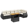 vidaXL Salon de jardin 7 pcs avec coussins noir r&eacute;sine tress&eacute;e