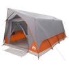 vidaXL Tente tunnel 6 personne Gris et orange Polyester et Acier