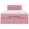 vidaXL Cadre de lit ottoman avec matelas rose 120x200 cm velours