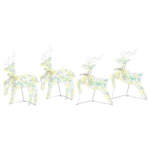 vidaXL Rennes LED 4 pc 80 LED Multicouleur 44 x 18 x 65,5 cm PET