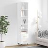vidaXL Buffet haut Blanc brillant 34,5x34x180 cm Bois d'ing&eacute;nierie