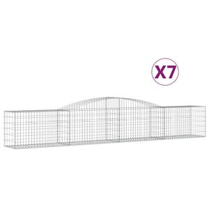 vidaXL Paniers &agrave; gabions arqu&eacute;s 7 pcs 400x50x60/80 cm Fer galvanis&eacute;