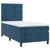vidaXL Sommier &agrave; lattes de lit matelas LED Bleu fonc&eacute; 90x190cm Velours
