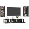vidaXL Ensemble de meubles TV 5 pcs Noir Bois d'ing&eacute;nierie