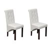 vidaXL Chaises &agrave; manger lot de 2 blanc similicuir