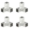 vidaXL Connecteurs de poteau 4 pcs Forme en Y M&eacute;tal galvanis&eacute; 71x71 mm