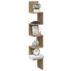 vidaXL &Eacute;tag&egrave;re d'angle murale ch&ecirc;ne artisanal 20x20x127,5 cm