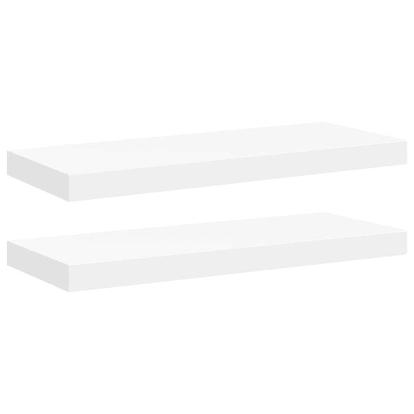 vidaXL &Eacute;tag&egrave;res murales flottantes 2 pcs blanc 60x23,5x3,8 cm MDF
