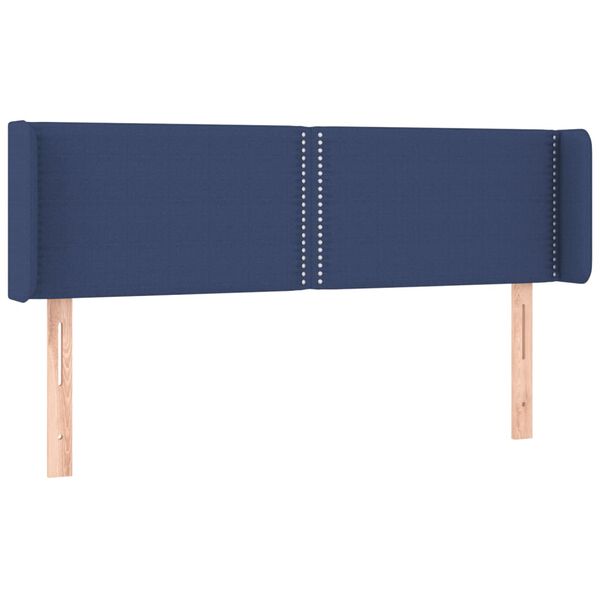 vidaXL T&ecirc;te de lit avec oreilles Bleu 147x16x78/88 cm Tissu