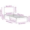 vidaXL Cadre de lit Blanc et gris clair 90 x 190 cm Bois massif en pin