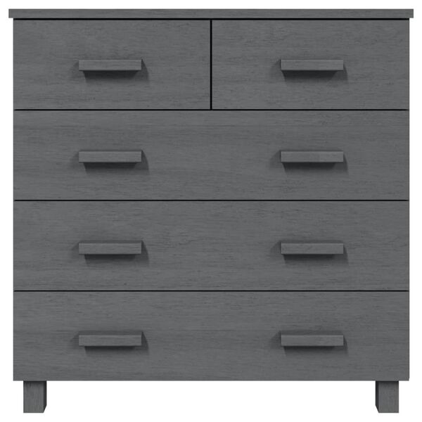vidaXL Buffet HAMAR Gris fonc&eacute; 79x40x80 cm Bois massif de pin