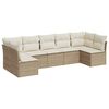 vidaXL Salon de jardin avec coussins 7 pcs beige r&eacute;sine tress&eacute;e
