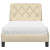 vidaXL Lit avec matelas cr&egrave;me 90x200 cm tissu