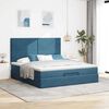 VidaXL Cadre de lit ottoman avec matelas bleu foncé 180x200 cm velours