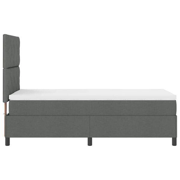 vidaXL Lit &agrave; ressorts avec matelas Gris fonc&eacute; 100 x 200 cm tissu