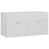 vidaXL Ensemble de meubles de bain Blanc brillant Bois d'ing&eacute;nierie