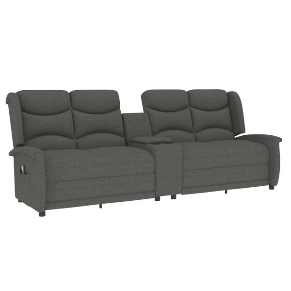 vidaXL Fauteuil de massage inclinable porte-gobelet 4places gris clair