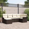 vidaXL Ensemble de canap&eacute; de jardin 6 pcs Marron Poly rotin