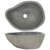 vidaXL Lavabo en pierre de rivi&egrave;re Ovale (37-46)x(29-36) cm