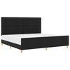 vidaXL Cadre de lit avec t&ecirc;te de lit Noir 200 x 200 cm tissu