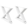 vidaXL Pieds de table basse 2 pi&egrave;ces Blanc 50 x (30-31,3) cm Acier
