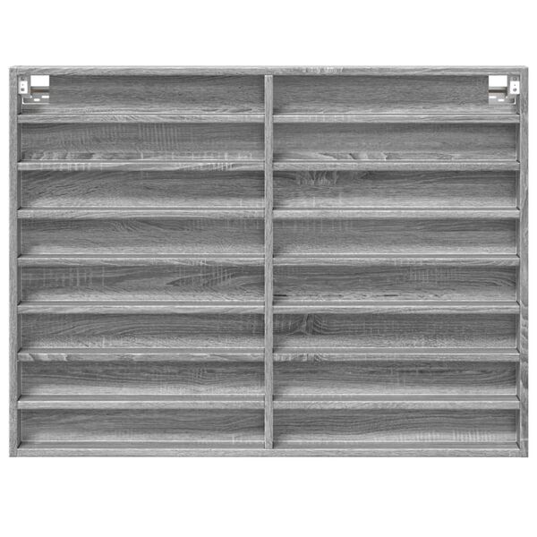 vidaXL Armoire &agrave; vitrine sonoma gris 100x8,5x75 cm bois d'ing&eacute;nierie