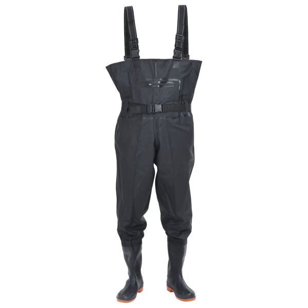 vidaXL Cuissardes avec bottes et ceinture noir taille 44