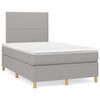 vidaXL Sommier &agrave; lattes de lit matelas LED gris clair 120x190 cm tissu