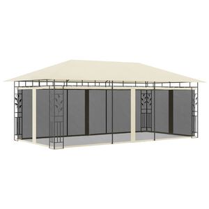 vidaXL Belv&eacute;d&egrave;re avec moustiquaire 6x3x2,73 m Cr&egrave;me